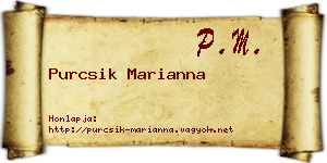 Purcsik Marianna névjegykártya